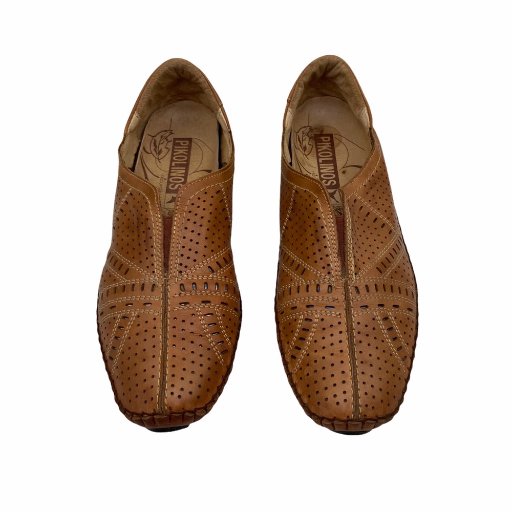 Pikolinos Jerez Brown Laser Cut Perforated Flats